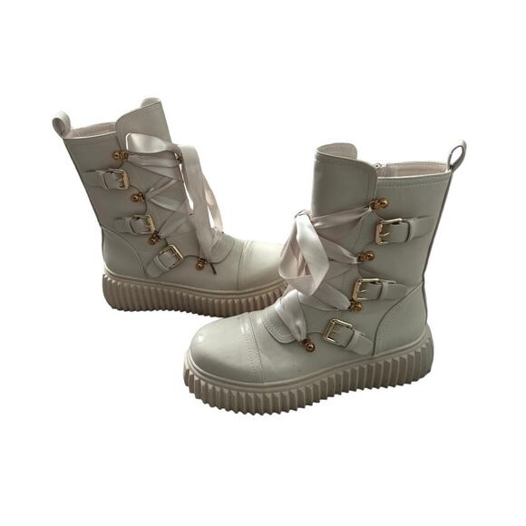 Vivianly Lace-Up Chunky Platform Boots Women’s 9.5 — Rave Cyber Y2K Space - Picture 2 of 7